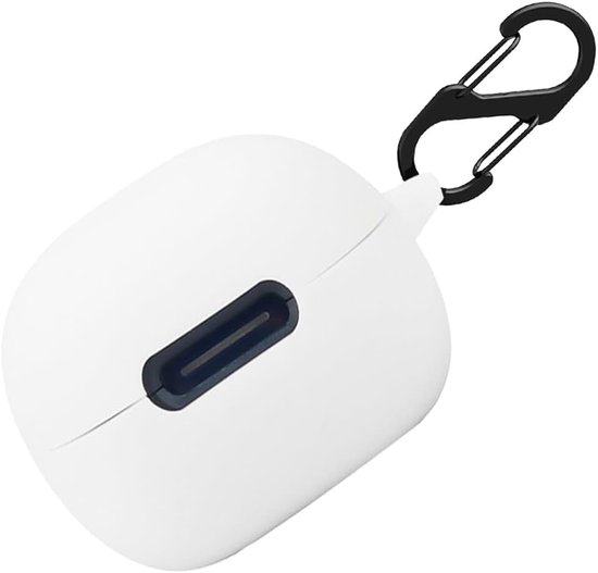 Hoes voor Anker Soundcore Liberty 4 NC tas, stootvaste beschermhoes en huid beschermhoes voor Anker Soundcore Liberty 4 NC met sleutelhanger (wit)