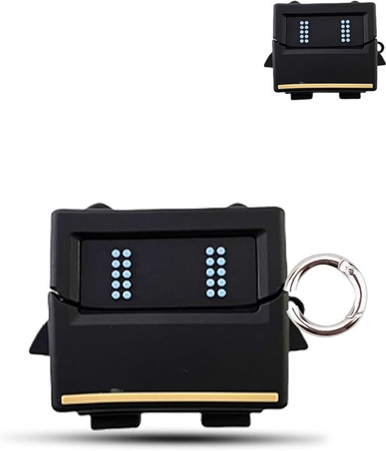 Hoes voor Anker Soundcore Liberty 4 NC Wireless Headphones, daunke zachte siliconen beschermhoes, huidvriendelijk robotvormig etui met ronde gesp, volledige bescherming, zwart