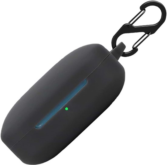 hoes voor Beats Fit Pro tas, stootvaste beschermhoes en huid beschermende case cover met karabijnhaak (zwart)