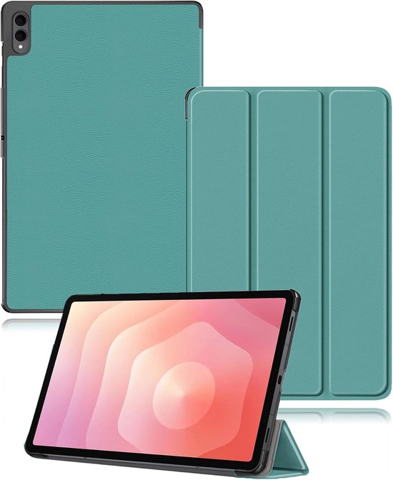 Hoes voor de Samsung Galaxy Tab S11 Ultra, 14,6 inch tablet, toergy dunne standaard, drievoudige harde beschermhoes, waterdicht, schokbestendig en stofdicht, groen