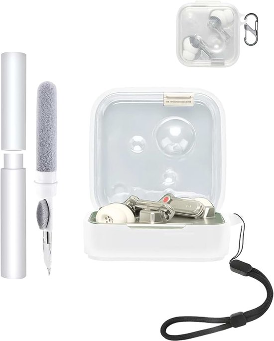 Hoes voor Nothing Ear (3) draadloze in-ear hoofdtelefoon, schokbestendig, toergy waterdicht, zacht en duurzaam, met koord, sleutelhanger en reinigingstool, transparant