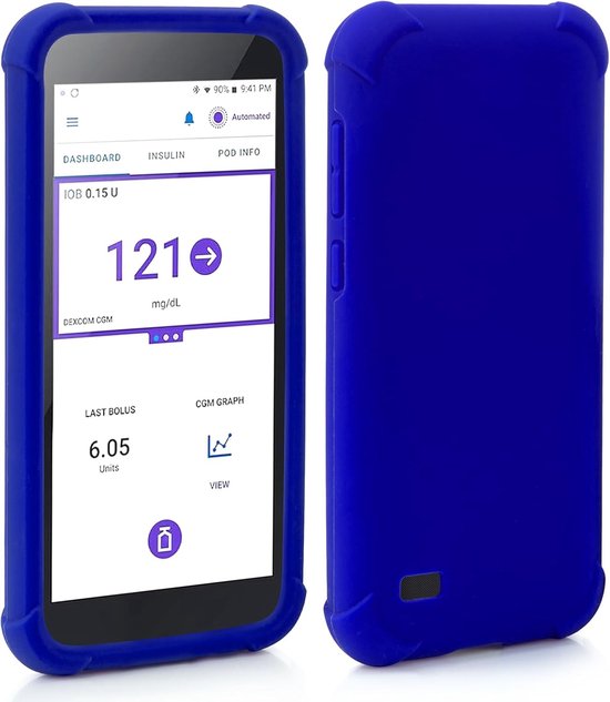 hoes voor Omnipod 5 - Schokbestendige Omnipod 5 PDM-hoes beschermt uw Omnipod 5-ontvanger door YOUSHARES (blauw), Transparant