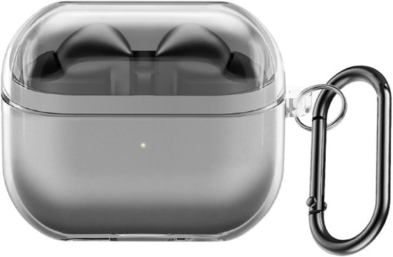 hoes voor Samsung Galaxy Buds 3 en 3 pro, beschermhoes met karabijnhaak, premium TPU-afdekking, ondersteunt draadloos opladen, draadloos opladen, hoofdtelefoon-accessoires