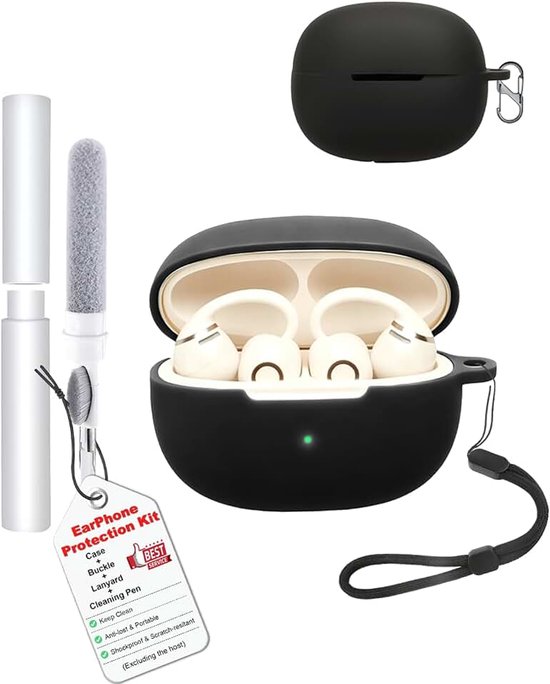 Hoes voor SHOKZ OpenDots 2, stootvaste krasbestendige beschermhoes, dun, zacht, vingerafdrukbestendig, volledige bescherming, compatibel met draadloos opladen, outdoor en dagelijks