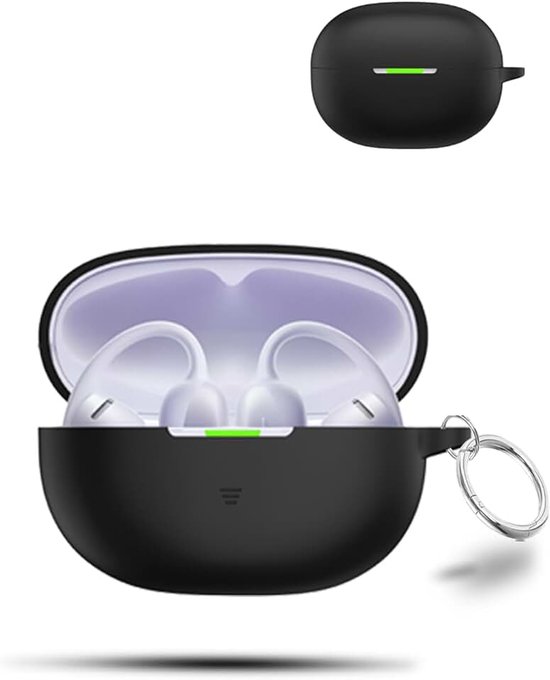Hoes voor Shokz OpenDots Air draadloze hoofdtelefoon, daunke zachte siliconen beschermhoes, huidvriendelijke etui met ronde gesp, volledige bescherming, zwart