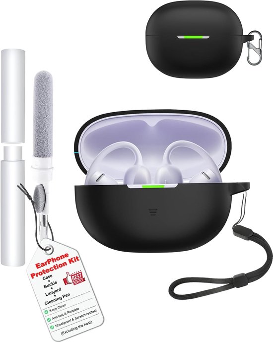 Hoes voor SHOKZ OpenDots Air HyperSpeed, schokbestendig, krasbestendig, dun, zacht, vingerafdrukbestendig, volledige bescherming, compatibel met draadloos opladen, outdoor en