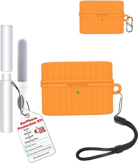 Hoes voor SONY WF-1000XM6 oordopjes, toergy schokbestendig, waterdicht, zachte en slanke siliconen afdekking met sleutelkoord & sleutelhanger & reinigingsset, oranje