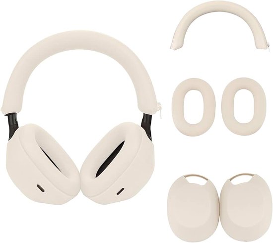 Hoes voor Sony WH-1000XM5, Sony xm5 hoofdtelefoon beschermhoes cover, oorschelpen voor Sony xm5, WH-1000XM5 accessoires zachte siliconen skin protector-grijs