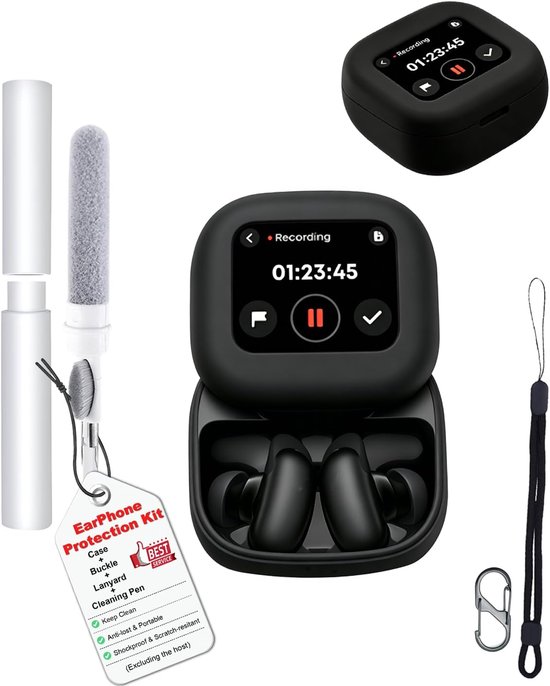 Hoes voor Soundcore Liberty 5 Pro Max, dunne zachte schokbestendige beschermhoes, vingerafdrukbestendig, volledige bescherming, compatibel met draadloos opladen, zwart