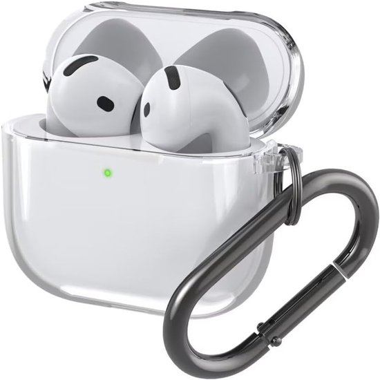 Hoesje compatibel met AirPods 4 2024, TPU schokbestendig transparant eenvoudig [LED aan de voorkant] Compatibel met AirPods 4 2024. Transparant