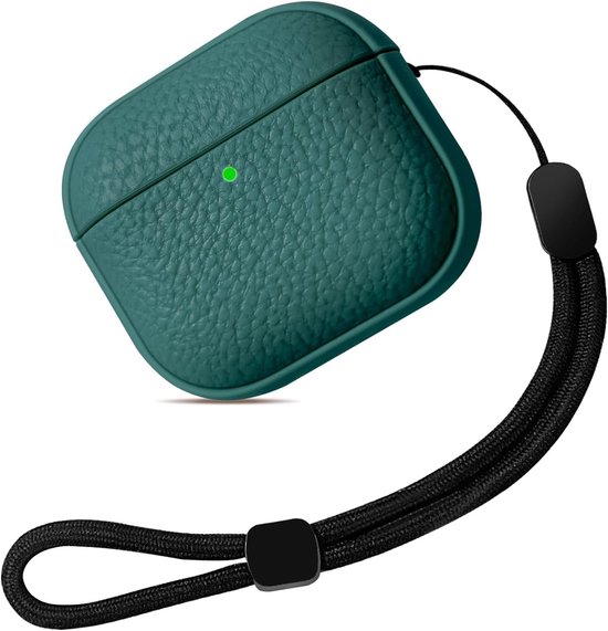 Hoesje compatibel met Airpods 5 /Airpod 4 met polsbandje,Donkergroen