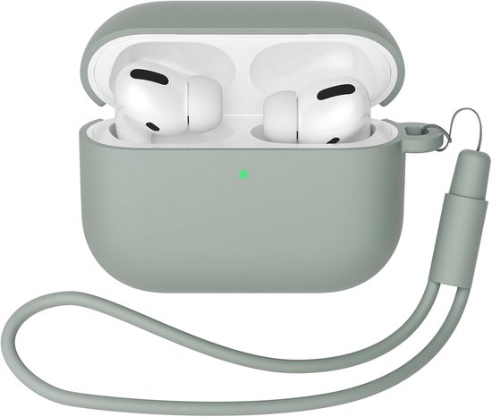 Hoesje compatibel met AirPods Pro 3 (2025), beschermende siliconen hoes voor AirPods Pro 3nd, zachte huid voorkant led zichtbaar siliconen hoesje, grijs