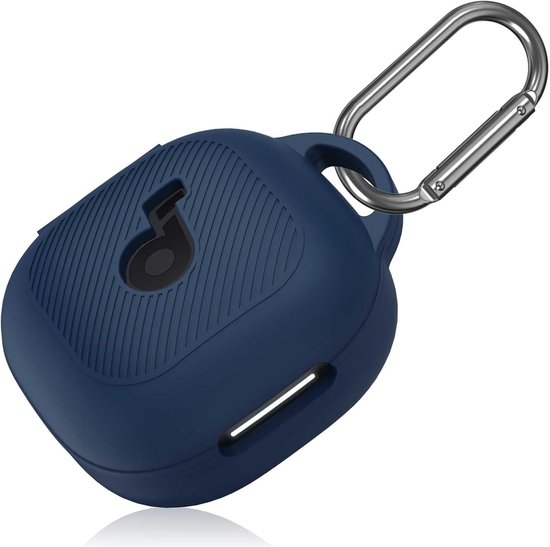 hoesje compatibel met Anker Soundcore P40i, draagbare kras- en schokbestendige siliconen hoes, front led zichtbaar, voor Anker Soundcore P40i behuizing accessoires, met karabijnhaak