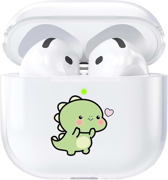 Hoesje compatibel met Apple AirPods 4 Case Transparant Zacht TPU Schattig Ontwerp AirPods 4 Generatie 2024 USB-C Oplaadcase Front LED Zichtbaar