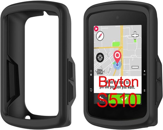Hoesje compatibel met Bryton Rider S510, ultradunne zachte Cilicone Cover, Slim-Fit, anti-val, niet gemakkelijk te vuil - zwart
