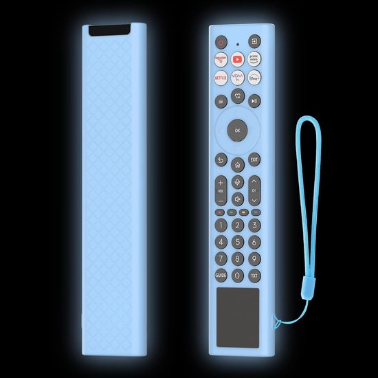 Hoesje compatibel met Hisense ERF6A66, siliconen anti-shock en anti-val beschermhoes. Lichtblauw