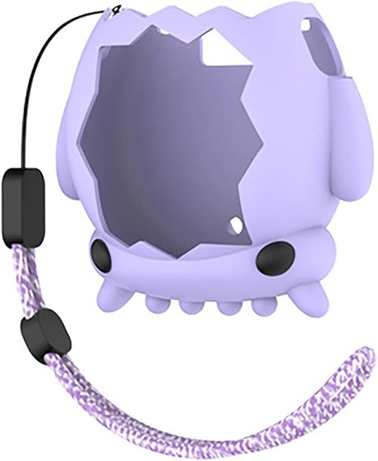 Hoesje Compatibel met Tamagotchi Paradise, Schattig Grappig Cartoon TPU Siliconen Beschermhoes met Haak Sleutelhanger Hoes voor Jongens Meisjes Mannen Vrouwen - Paars