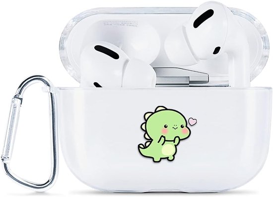 Hoesje Doosje Compatibel Voor Apple Airpods Pro Siliconen Hoesjes Helder Met Ontwerp Hoesje Voorste Led Zichtbaar Draadloos Oplaadbare Transparant Hoesje Dames Met Karabijnhaak van hoesje