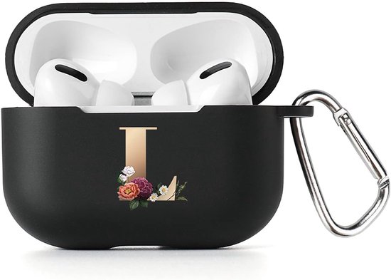 Hoesje voor AirPods Pro 2 met karabijnhaak, zachte TPU zwarte hoes met patroon AirPods Pro 2 2022 oplaadcase AirPods Pro 2e generatie hoes