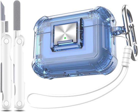 Hoesje voor AirPods Pro 2/1 (2023/2022/2019) met reinigingsset, nieuw ruimte-thema beschermhoesje van 2024, compatibel met MagSafe,Lila
