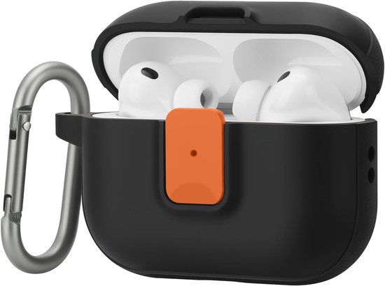 Hoesje voor AirPods Pro 3 (2025) met veiligheidsvergrendeling, zwart