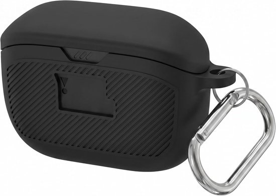 Hoesje voor JBL Vibe Buds Oplaadcase | Schokbestendig Krasbestendig Cover met Karabijnhaak