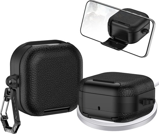 Hoesje voor Samsung Galaxy Buds 3 Pro met Karabijnhaak PWZ Zwart