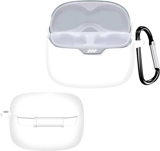 Hoesjes compatibel met JBL Tune 245NC TWS, siliconen hoes, lichtgewicht, schokbestendig, draagbaar - wit