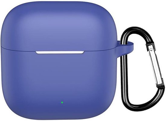 Hoesjes compatibel met Oppo Enco Buds 3, siliconen hoes, lichtgewicht, schokbestendig, draagbaar, donkerblauw