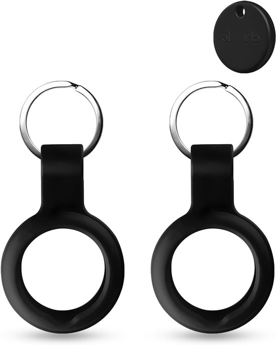 Hoesjes voor Chipolo anti-verlies tracker, siliconen hoes met grote gaten (geschikt voor ouderen, huisdieren, rugzak, bagage, kinderen, sleutel), krasbestendig, zwart