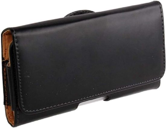 Holster belt clip smooth synthetic leather horizontal voor GONEX PACE 2 (2020) - Black