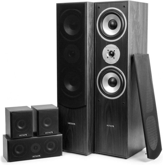 Home Cinema Set - Luidsprekersysteem Surround Sound - Film Kijken - 5.0 Kanaals Systeem - 510 Watt RMS - Zwart