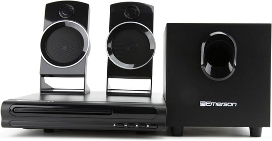 Home Cinema Systeem - Dvd Speler - Thuisbioscoop Ervaring - 2.1 Kanaals Geluid - 23cm Hoog - Zwart van Merkloos