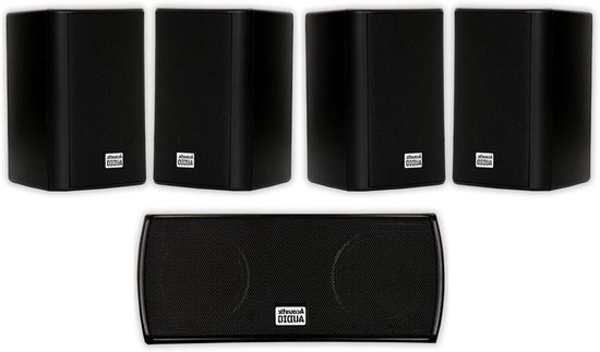 Home theater luidsprekers - 5.1 surround set - Film kijken thuis - Volledig bereik geluid - 3.63 inch speakers - Zwart