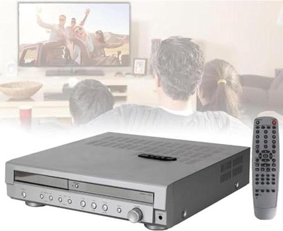 Home Theatre Versterker - Audio Receiver - Film Geluid - Ingebouwde DVD Speler - 36x36x9 cm - Zwart