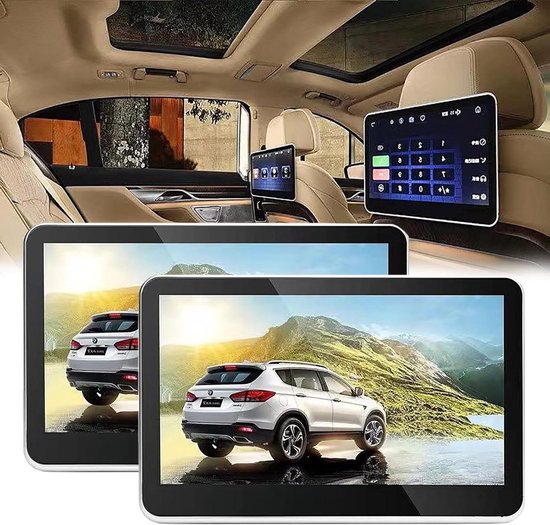Hoofdsteun DVD Speler - Auto Multimedia Systeem - Reizen met Kinderen - IPS HD Scherm - 10.1 Inch - Zwart