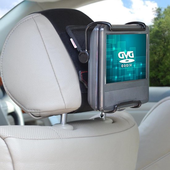 Hoofdsteun Houder - Draagbare DVD - Auto Entertainment - Verstelbare Klemmen - 7-10 Inch - Zwart