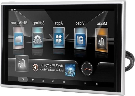Hoofdsteun Videospeler, 9 Inch Auto Hoofdsteun Tv 4K 1080P HD Touchscreen voor Andr 11 Achterbank Entertainmentsysteem met AV-ingang Zilver Frame
