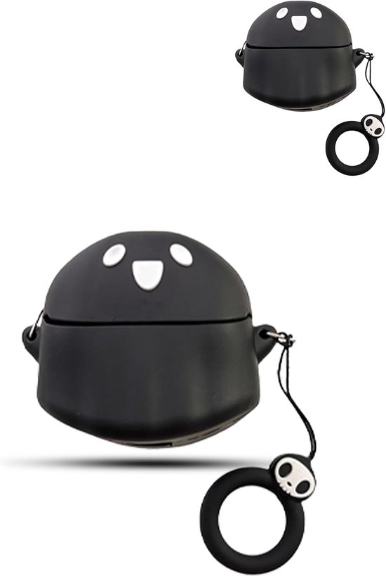 Hoofdtelefoon, hoes voor Google Pixel Buds Pro, zachte siliconen beschermhoes, huidvriendelijk, spookvormig etui met koord, volledige bescherming, zwart
