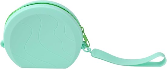 Hoofdtelefoontas, groen, schattige kleine opbergtas voor hoofdtelefoon, kabels, sleutels en munten, draagbare reisorganizerbox voor dames en meisjes (10 x 9 x 3 cm)