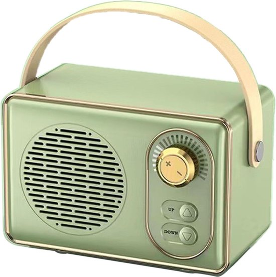 Hoogwaardige Retro Bluetooth speake - Bluetooth speaker - met Ultra Lange Batterijduur - Groente van Merkloos