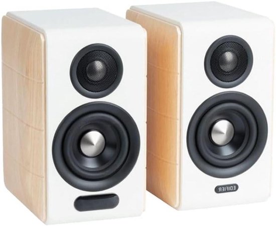 Hoogwaardige Speaker - Draadloze Audio - Muziek Luisteren - Hi-Res Audio via Bluetooth - 88W Vermogen - Wit Hout