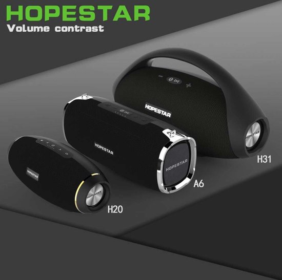 Hopestar H31 Speaker - Zwart - 32W - Bluetooth - Stereo - Draagbaar - Subwoofer - Draadloos - Enorme Power van Hopestar