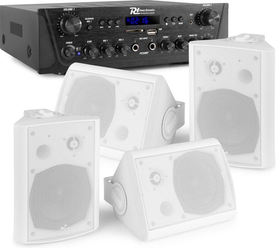 Horeca set voor binnen & buiten met Bluetooth, FM radio en mp3 - Wit van Bauer