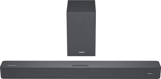 Horizon Soundbar met Subwoofer voor TV - Werkt op alle TV's - Bluetooth - 2.1CH - 60W - Kleine Soundbar met Afstandsbediening - Speaker - Antraciet van ALECTO