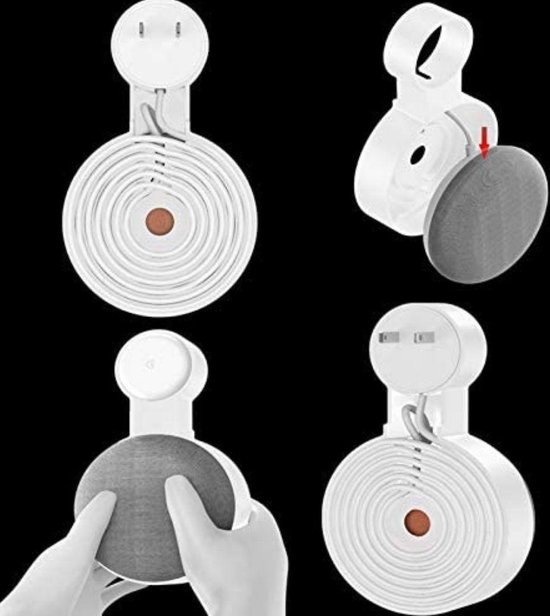 Houder geschikt voor Google Nest Mini – Wall Mount – Wit van Merkloos