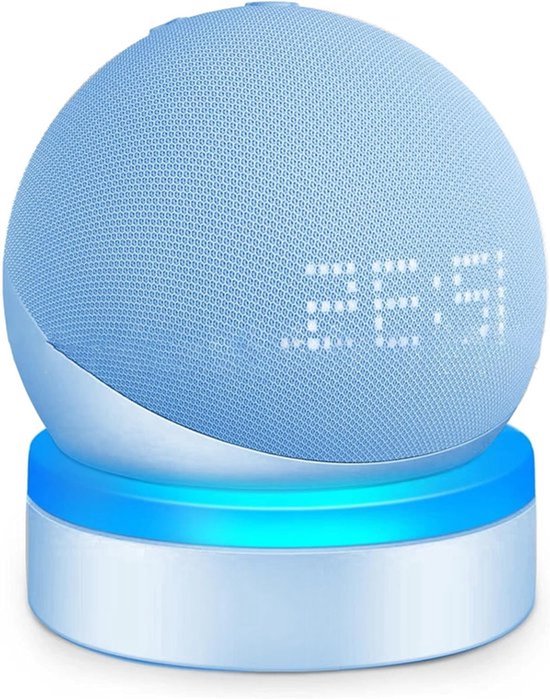 Houder voor Echo Dot 4 en 5 met Verlichting, Bureau Stand, Kabelbeheer en Accessoires voor Speakers