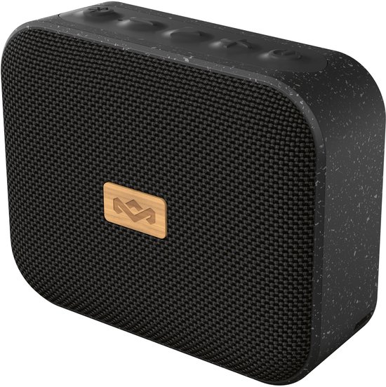 House of Marley Jammin Mini Bluetooth Speaker - Draadloze Compacte Speaker - Waterproof IPX5 - 6 uur Batterijduur - Gemaakt van Duurzame Materialen - Travel - Zwart van House of Marley