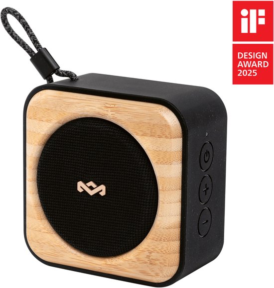 House of Marley Roots bluetooth speaker - Draadloze compacte speaker - Ingebouwde Flesopener - Waterproof - 10 uur Batterijduur - Gemaakt van Duurzame Materialen - Zwart van House of Marley
