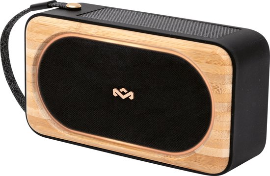 House of Marley Roots Solar bluetooth speaker - Draadloze compacte speaker - Ingebouwde Flesopener - Solar Powerbank - Waterproof - 19 uur Batterijduur - Gemaakt van Duurzame Materialen - Zwart van House of Marley